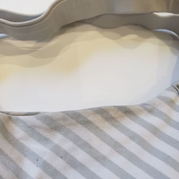 LULULEMON GRAY WHITE STRIPE SLEEVELESS ACTIVEWEAR ATHLETIC SHELF BRA TANK - Picture 14 of 16